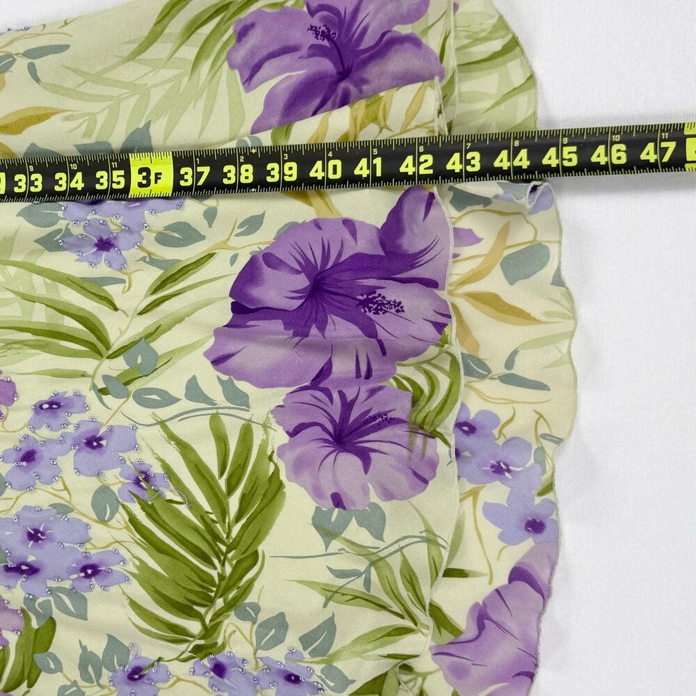 Vintage Chelsea & Violet Floral Beaded 100% Silk Slip Dress Women's Small - Picture 16 of 16